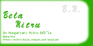 bela mitru business card